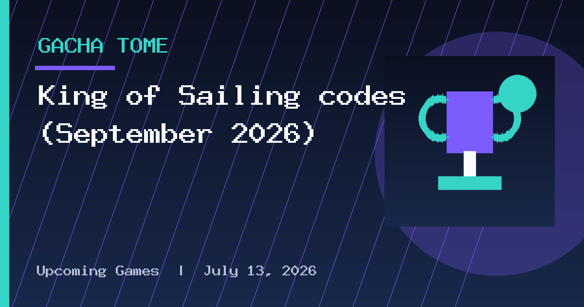 King of Sailing codes (September 2026)